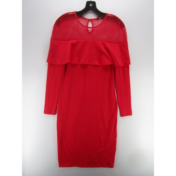 Project Runway Dress Small Shift Pullover Mesh Ruffle Cocktails Party* - Picture 1 of 12